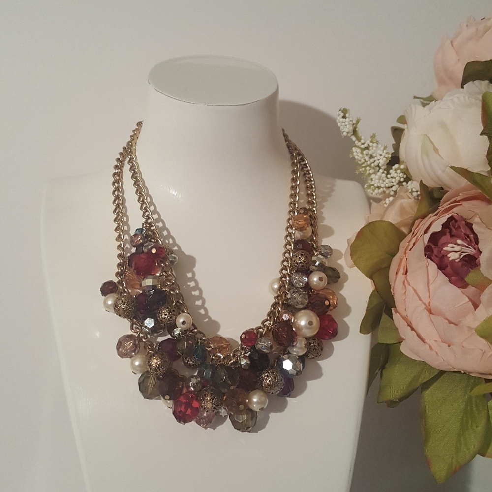 Double Layer Beaded Necklace - image 2